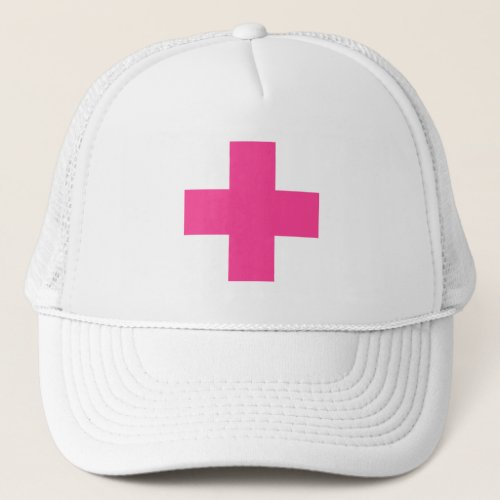 Pink cross custom color trucker hat for nurse