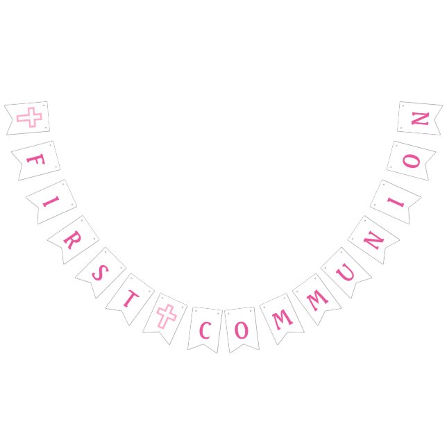 Pink Cross First Communion Banner (All)