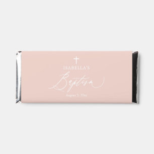 Pink Cross Girl Baptism Hershey Chocolate Bar