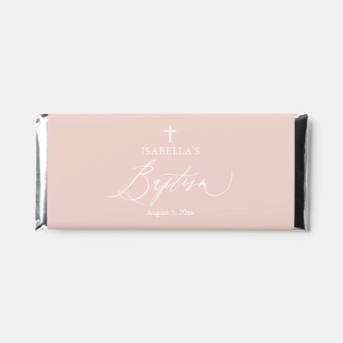 Pink Cross Girl Baptism Hershey Chocolate Bar