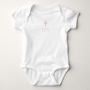 Pink Cross  |  Girl Christening Baby Bodysuit