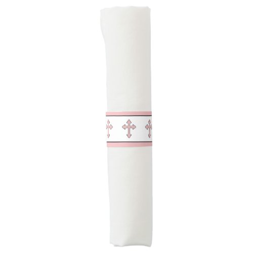 Pink Cross Religious Napkin Bands
