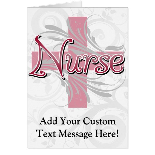 Pink Cross/Swirl Nurse Cards (Front)