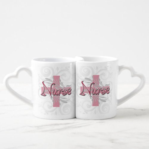 Pink CrossSwirl Nurse Coffee Mug Set