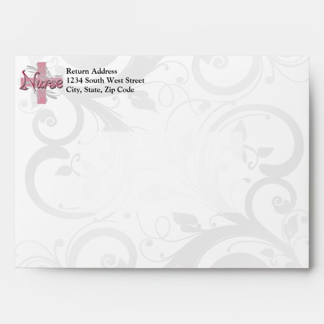 Pink Cross/Swirl Nurse Envelope (Front)