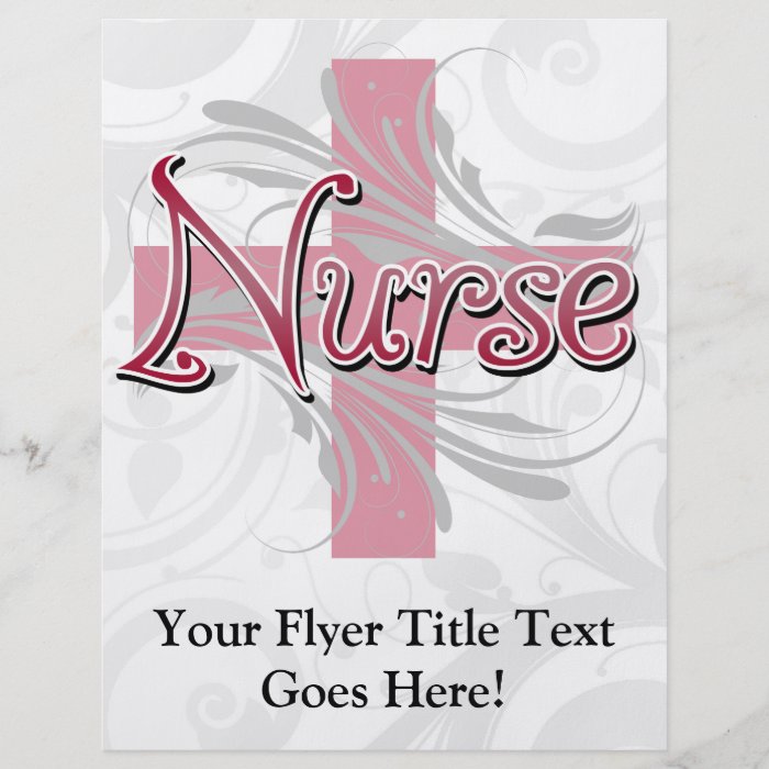 Pink Cross/Swirl Nurse Flyers