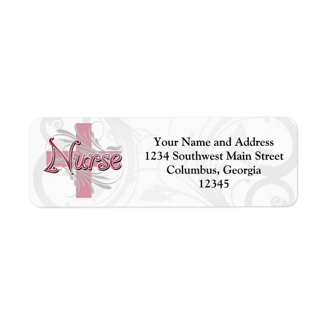 Pink Cross/Swirl Nurse Label (Front)