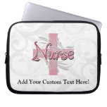 Pink Cross/swirl Nurse Laptop Sleeve at Zazzle