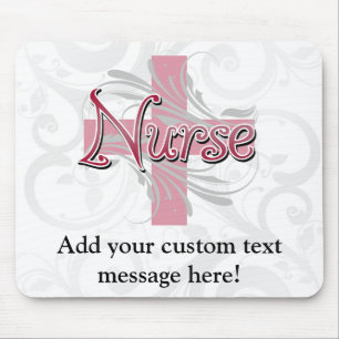 Pink Cross/Swirl Nurse Mouse Pad