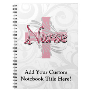 Pink Cross/Swirl Nurse Notebook
