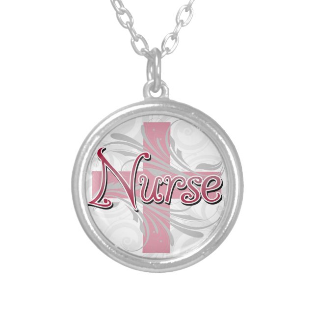 Pink Cross/Swirl Nurse Pendant (Front)