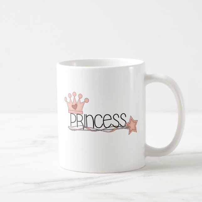 Pink Crown and Wand Princess Coffee Mug (Right)
