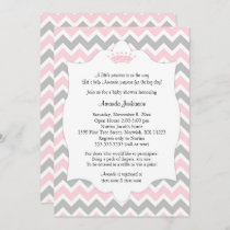 Pink Crown Baby Shower invites / girl princess