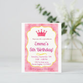 Pink Crown Birthday Invite | zazzlemade Magic (Standing Front)