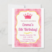 Pink Crown Birthday Invite | zazzlemade Magic (Front)