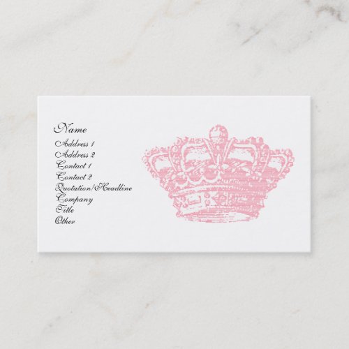 Pink Crown Business Card