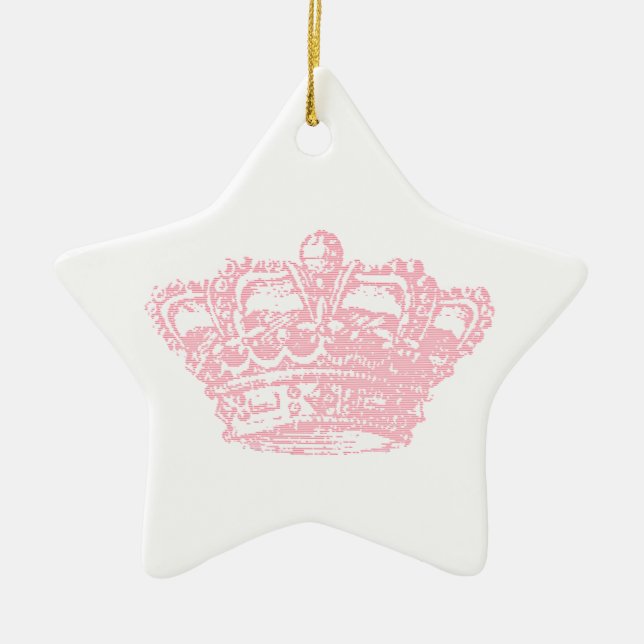 Pink Crown Ceramic Ornament (Front)