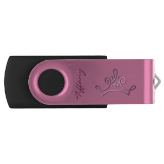 Pink Crown Custom Swivel USB Drive