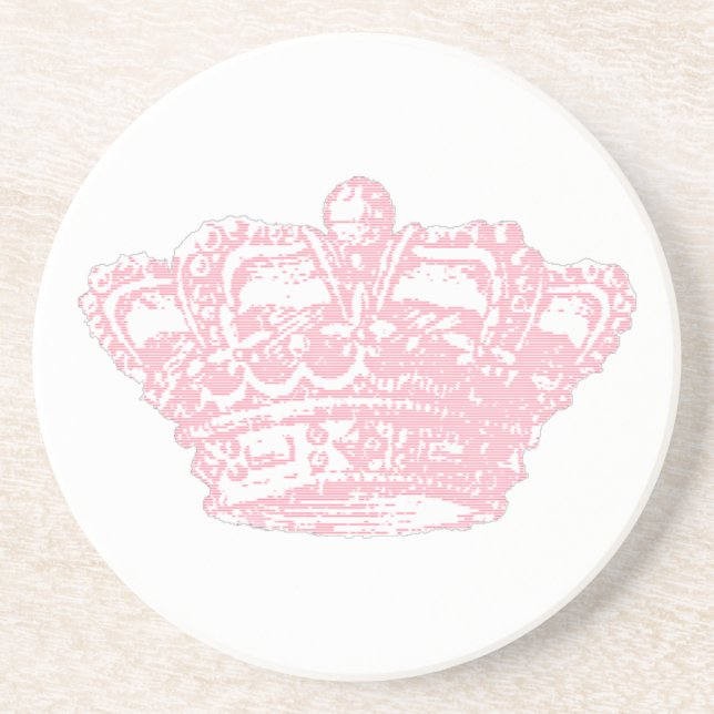 Pink Crown Drink Coaster (Front)