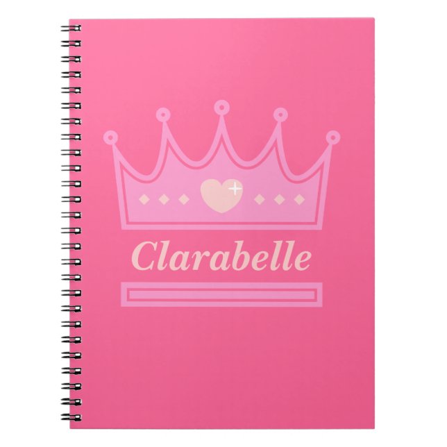 Pink Crown for the Royal Princess Notebook (Front)