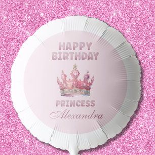 Pink Crown Girl Fairytale Princess Birthday Party Balloon
