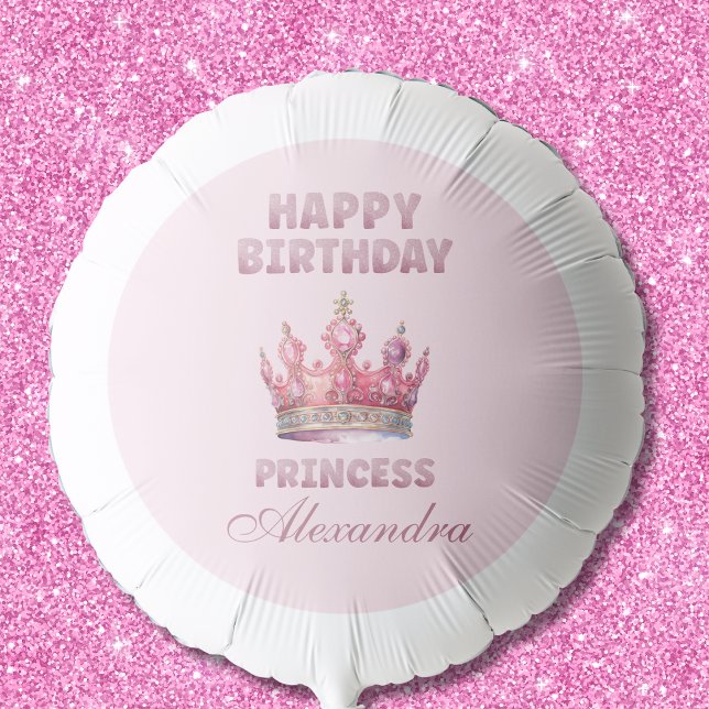 Pink Crown Girl Fairytale Princess Birthday Party  Balloon (Creator Uploaded)