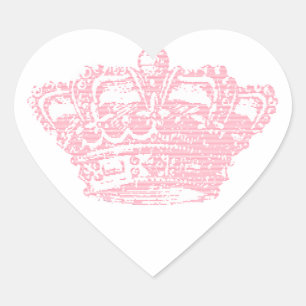 Pink Crown Heart Sticker