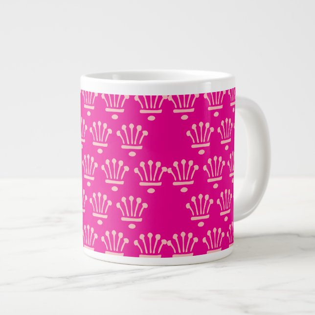 Pink Crown Hot Pink       Giant Coffee Mug (Front Right)