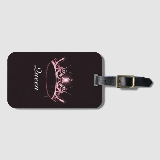 Pink crown  luggage tag (Front Horizontal)