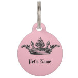 Pink Crown Pet Name Id Tag at Zazzle