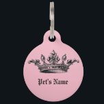 Pink Crown Pet Name ID Tag<br><div class="desc">Your pet whether it be a dog, a cat, or heck, even a llama! is the queen of your heart. Give your princess the crown they so richly deserve on this personalized pet ID tag . You can personalize the front with your pet's name and add your name and telephone...</div>
