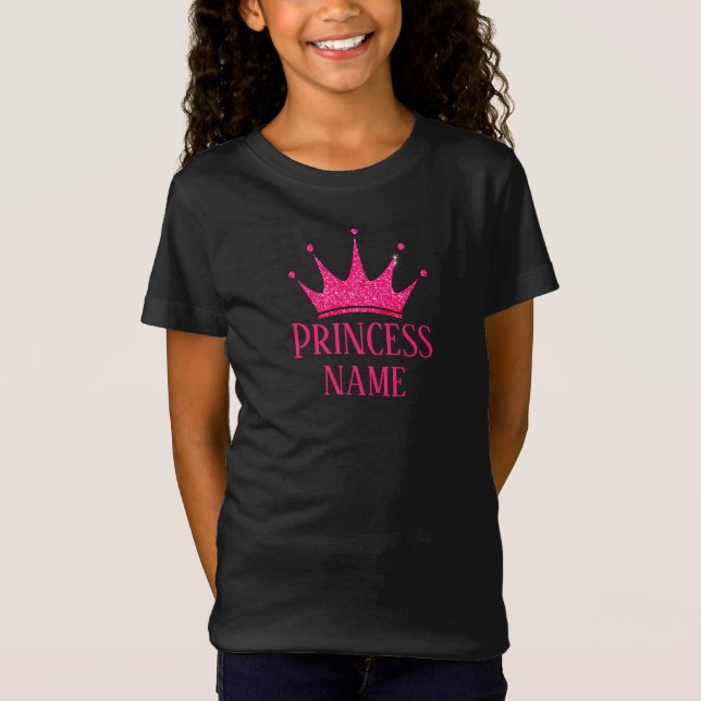 Pink Crown Princess ... Add name to T-Shirt (Front)