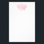 Pink Crown Stationery<br><div class="desc">This pink crown, with its distressed vintage look, is perfect for just about any princess or queen.</div>