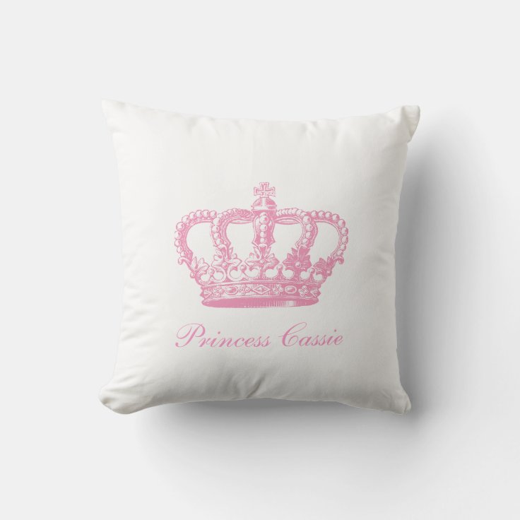 Pink Crown Throw Pillow Zazzle