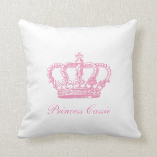 Pink Crown Throw Pillow