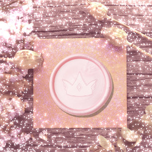 Pink Crown Wax Seal Sticker