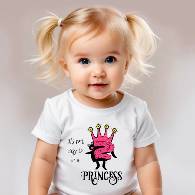 Pink crown with number two baby T-Shirt (Creator Uploaded)