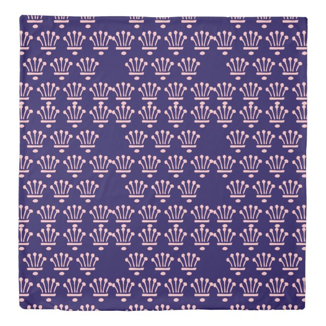 Pink Crowns Dk Blue     Duvet Cover (Front)