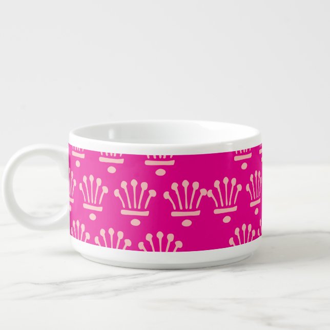 Pink Crowns Hot Pink Soup Chili      Bowl (Right)