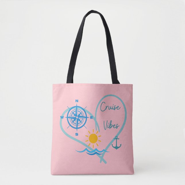 Pink Cruise Vibes Tote Bag (Front)