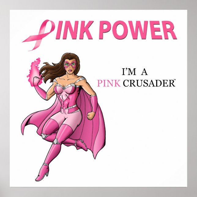 Pink Crusader Breast Cancer Awareness Poster 2 (Front)