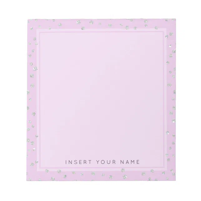 Pink Crystal Confetti Notepad 5.5