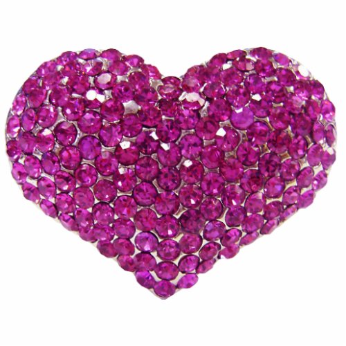 Pink Crystal Heart Pin Statuette