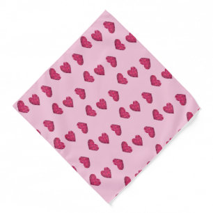 Pink crystal hearts pattern bandana
