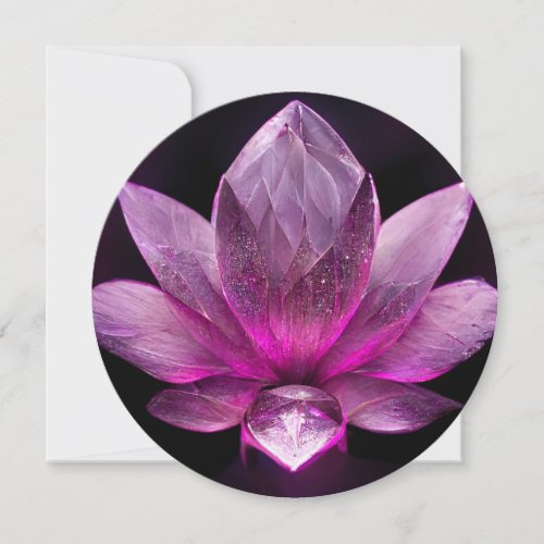 Pink crystal lotus card