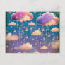 Pink Crystal Rain Clouds Postcard