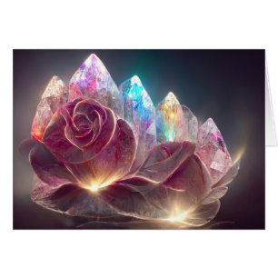 Pink Crystal Rose Cards