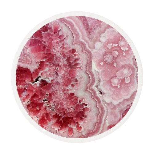 Pink Crystals Geode Edible Frosting Rounds