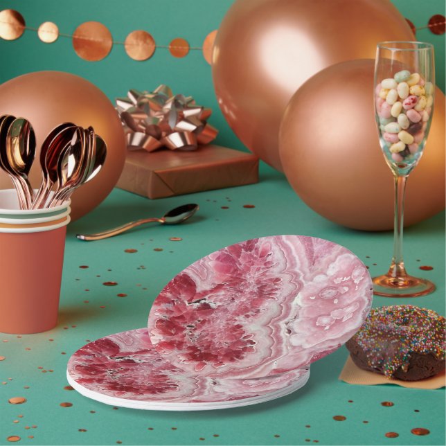 Pink Crystals Geode Paper Plates (Multi)