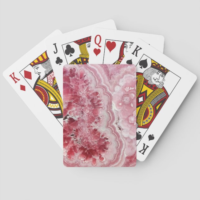 Pink Crystals Geode Poker Cards (Back)